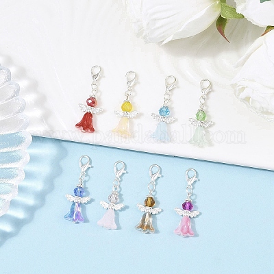 8 шт. подвесной ангел из сплава и стекла HJEW-JM04207-03-1