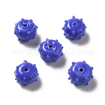 Ручной работы ухабистым Шарики Lampwork LAMP-E023-06B-1