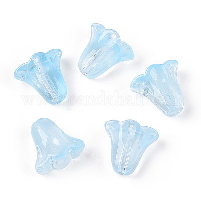 Спрей окрашены прозрачные стеклянные бусины GLAA-D006-20G-1