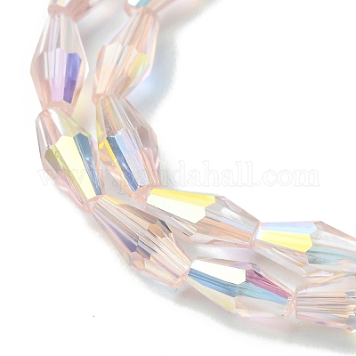 Прозрачные стеклянные бусины гальваническим пряди GLAA-K064-05A-AB02-1