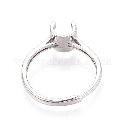 Позолоченное родием 925 стерлинговое серебро помолвочное кольцо-солитер STER-N016-70P-1