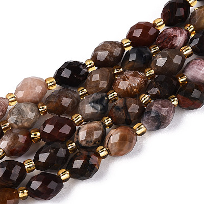 Природные окаменелое дерево бисер пряди G-N342-35-8x6-07-1