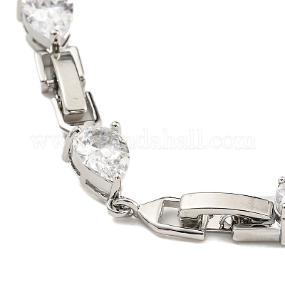 Латунные микро проложить кубического циркония ожерелья NJEW-H027-01P-01-1