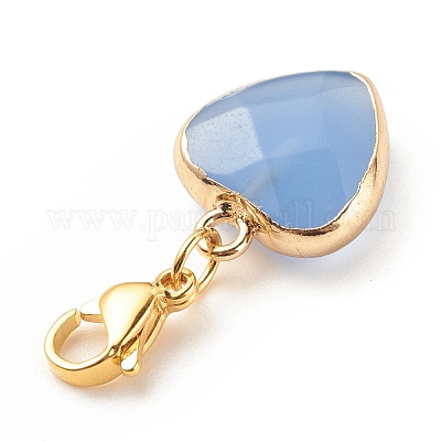 Подвеска в виде сердца из натуральных драгоценных камней HJEW-JM00687-1