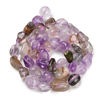 Нити бусин из натурального рутилированного кварца G-P497-01E-08B-1