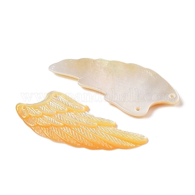 Резные подвески из натуральных желтых ракушек SSHEL-C012-16-1