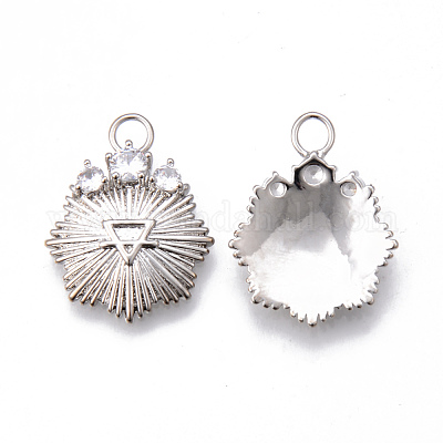 Латунные микропаве прозрачные подвески с фианитом KK-N232-152-NF-1