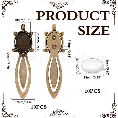 10 шт. закладка в виде черепахи в тибетском стиле с кабошоном TIBE-ME0001-10-1