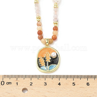 Ожерелья из натурального мьянманского нефрита для женщин NJEW-G165-01B-G-1