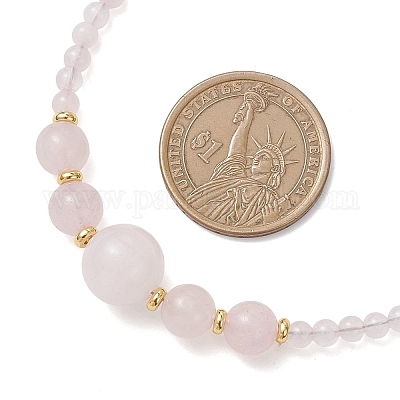 Ожерелья из круглых бусин с градуированными бусинами из натурального зеленого авантюрина NJEW-JN05654-1