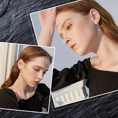 Набор для самостоятельного изготовления сережек-капель в форме сердца DIY-UN0003-03-1