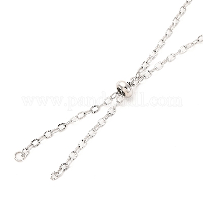 Изготовление регулируемых ожерелий с текстурированными цепочками из нержавеющей стали 304 AJEW-JB01396-1