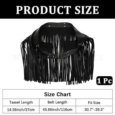 Пояса для юбок из искусственной кожи с бахромой AJEW-WH20020-266A-1