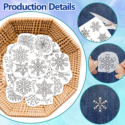  72 Pcs Water Soluble Embroidery Patterns Stabilizers