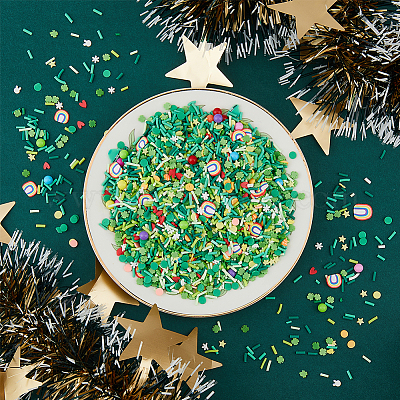 200 г 10 стиля наборы кабошонов из полимерной глины ручной работы ко дню святого патрика CLAY-FH0001-26-1