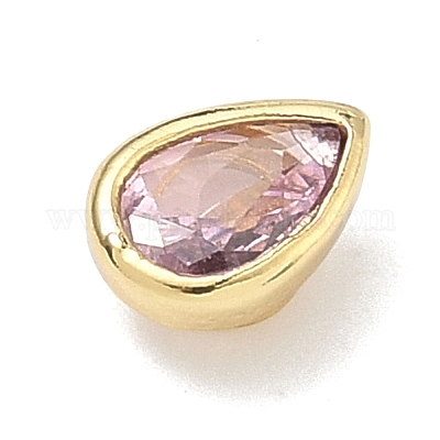 Кабошоны из кубического циркония в форме капли из латуни с микропаве&nbsp;KK-P345-13G-B01-1