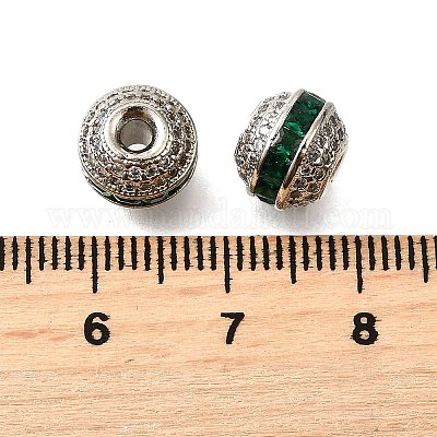 Круглые латунные микро проложить кубического циркония бусы KK-L230-11P-01-1