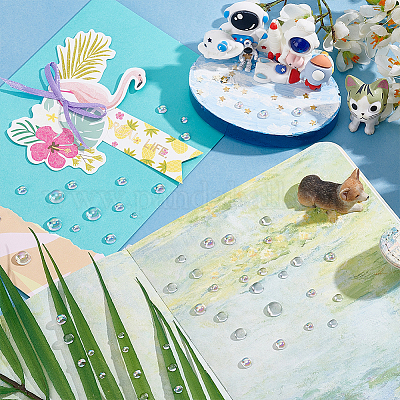 Кабошоны из прозрачного пластика с имитацией росы TACR-WH0026-01-1