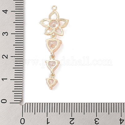 Подвески из прозрачного стекла с инкрустацией из латуни KK-S388-07G-1