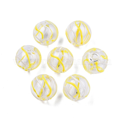 Прозрачные стеклянные эмалевые бусины GLAA-G084-01B-1