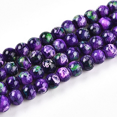 Выпечка окрашенные стеклянные бусины пряди DGLA-N003-4mm-A07-1