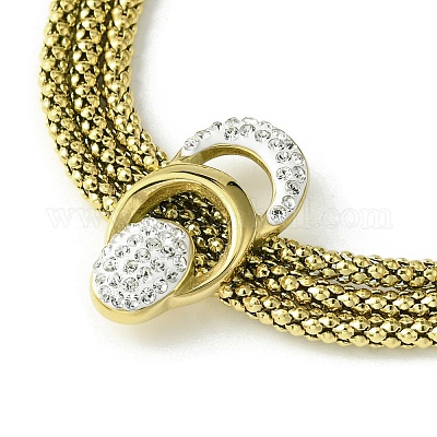 Браслет из трехслойной многорядной цепочки из нержавеющей стали 304 «попкорн» BJEW-Q775-09G-1