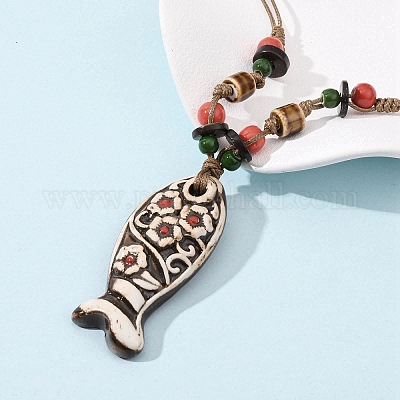 Керамическая подвеска в виде рыбы NJEW-B146-04-1