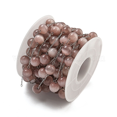 Нержавеющая сталь 304 со стеклянными звеньями «кошачий глаз» CHS-G038-08P-04-1