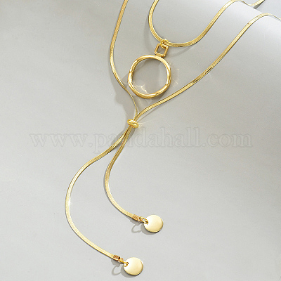 Женские ожерелья с двухслойной регулируемой подвеской-ползунком из нержавеющей стали SJ4314-1