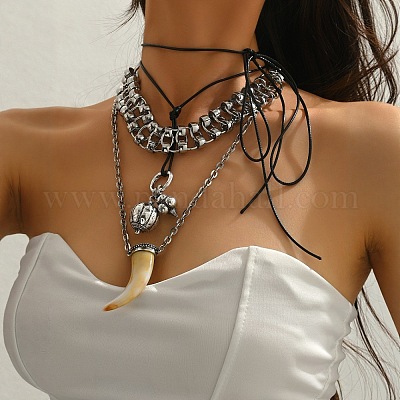 Подвеска-колокольчик из сплава и смолы в форме волчьего зуба FS-WGF67BB-02-1