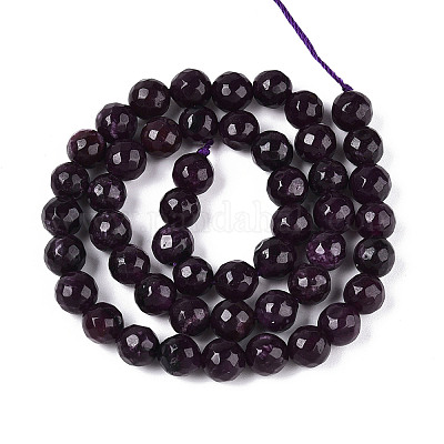 Окрашенные природные белый нефрит бисер пряди G-T139-8mm-60-02-1