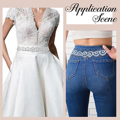 Утюжить/пришить полиэстеровую вышивку «благоприятные облака» кружевной лентой OCOR-WH20020-06C-1