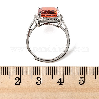 925 перстень из стерлингового серебра с паве из кубических цирконий RJEW-C138-01A-01-1