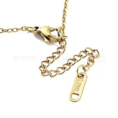 Ожерелья с подвеской в виде сердца с крылом из нержавеющей стали 304 NJEW-G083-03A-G-1