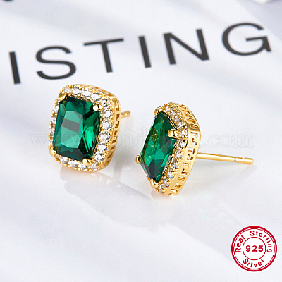 Прямоугольные серьги-гвоздики с кубическим цирконием ES5982-1-1