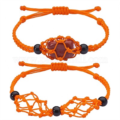 Регулируемый плетеный нейлоновый шнур макраме мешочек изготовление браслета AJEW-SW00013-14-1