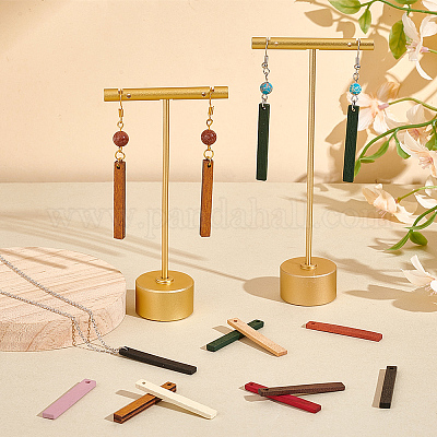 90шт. подвеска из дерева 9 цветов WOOD-PH0003-15-1