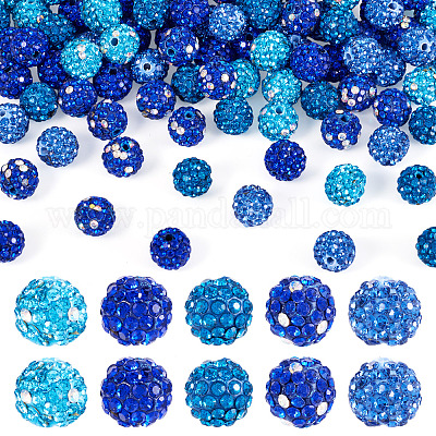 100 шт. 5 вида бусин из полимерной глины со стразами RB-TA0001-22B-1