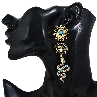 16 pièces 8 styles pendentifs en alliage strass&nbsp;ALRI-CJ0001-06-1