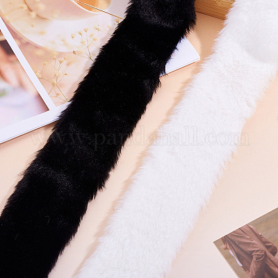 2 рулон 2-х цветных тканей из полиэстера и хлопка с добавлением кроличьей шерсти DIY-TA0012-64-1