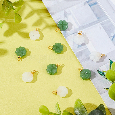 80шт 2 цвета стеклянные подвески GLAA-DC0001-09-1