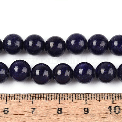 Нити круглых бусин из натурального окрашенного нефрита машан G-T139-8mm-67H-1