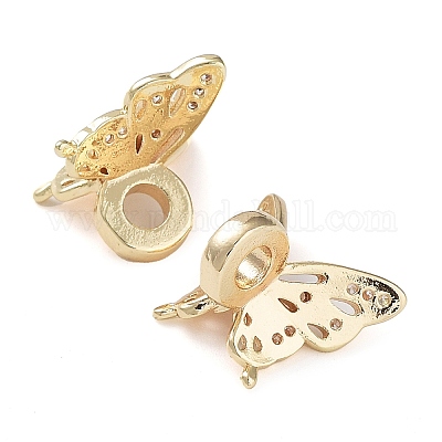 Подвески из латуни с покрытием из прозрачного кубического циркония KK-B078-03G14-1