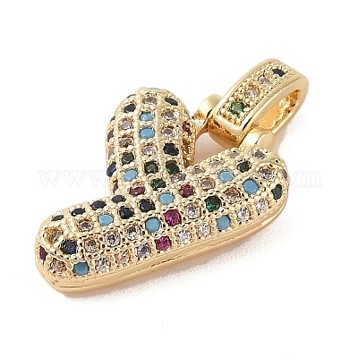 Латунные микро проложить кубического циркония подвески ZIRC-P121-01G-Y-1