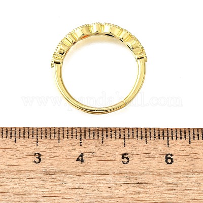 Регулируемые латунные кольца с микропаве из кубического циркония для женщин RJEW-H247-15G-1