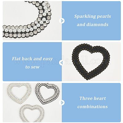 9 шт. 3-х цветные аппликации из нетканого материала в виде сердечек PATC-FG0002-03-1