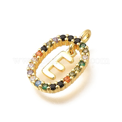 Латунные микро проложить кубического циркония подвески ZIRC-P123-01G-E02-1