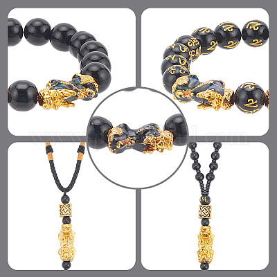 4 шт. браслет из бусин из смолы ом мани падме хум мала SJEW-AN0001-48-1