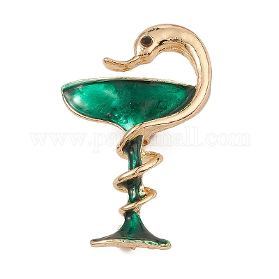 Брошь с эмалью из золотого сплава JEWB-Q030-14G-01-1