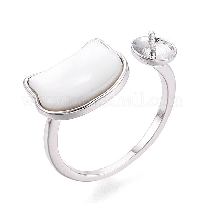 Закрепки для манжет в форме кошачьей раковины из латуни KK-T076-65P-1